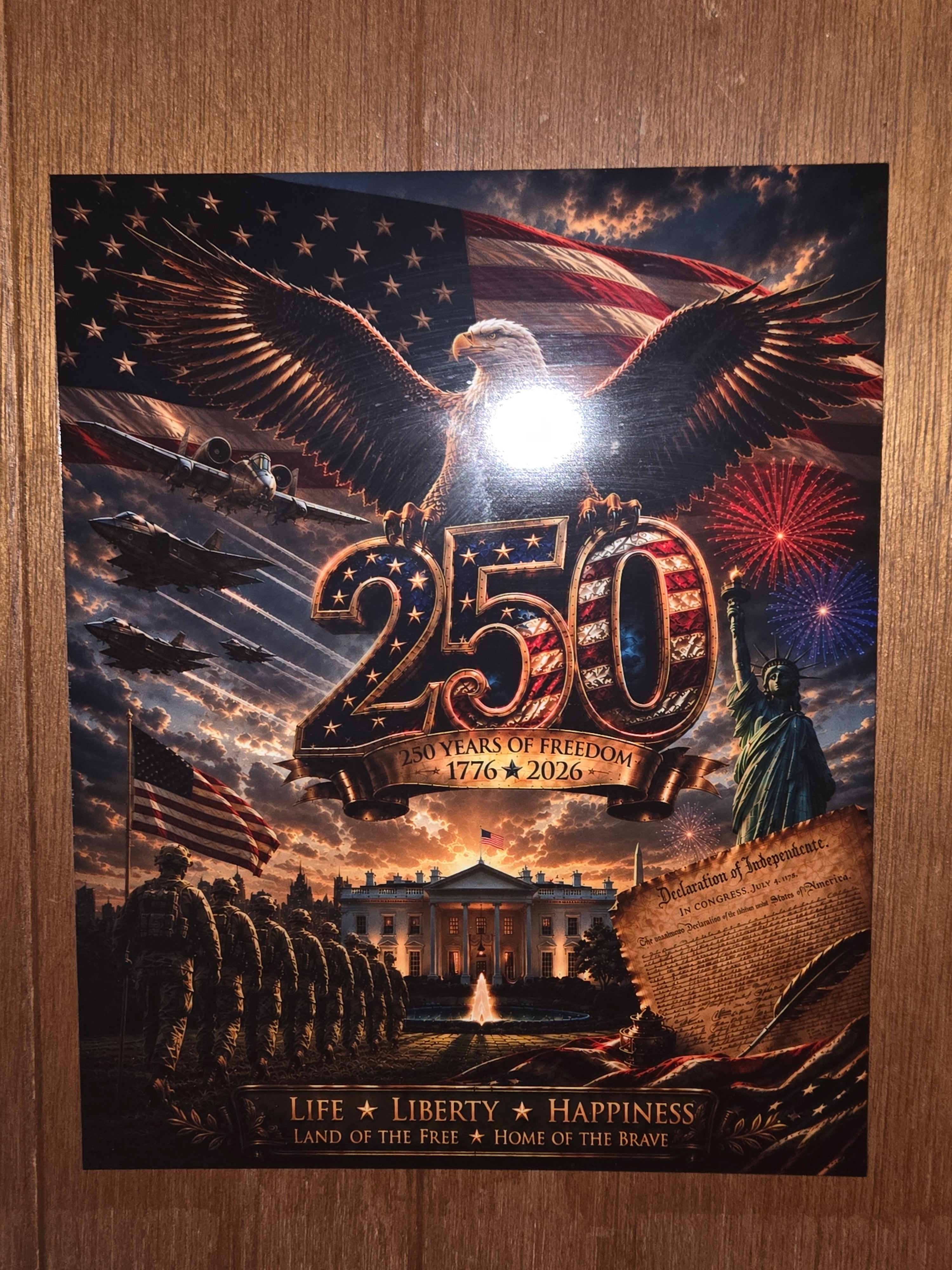 America's 250th Birthday Freedom Metal Poster