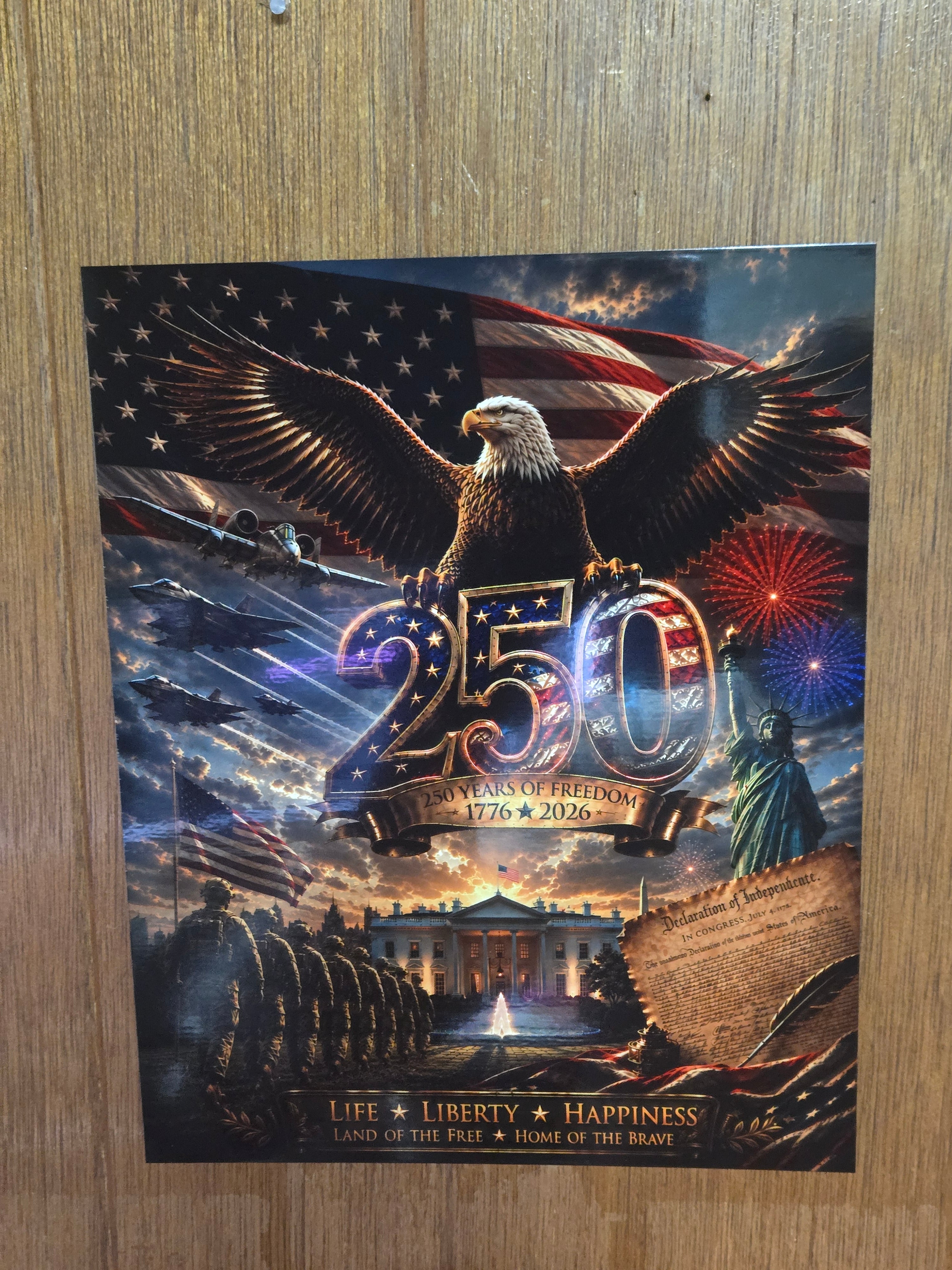 America's 250th Birthday Freedom Metal Poster