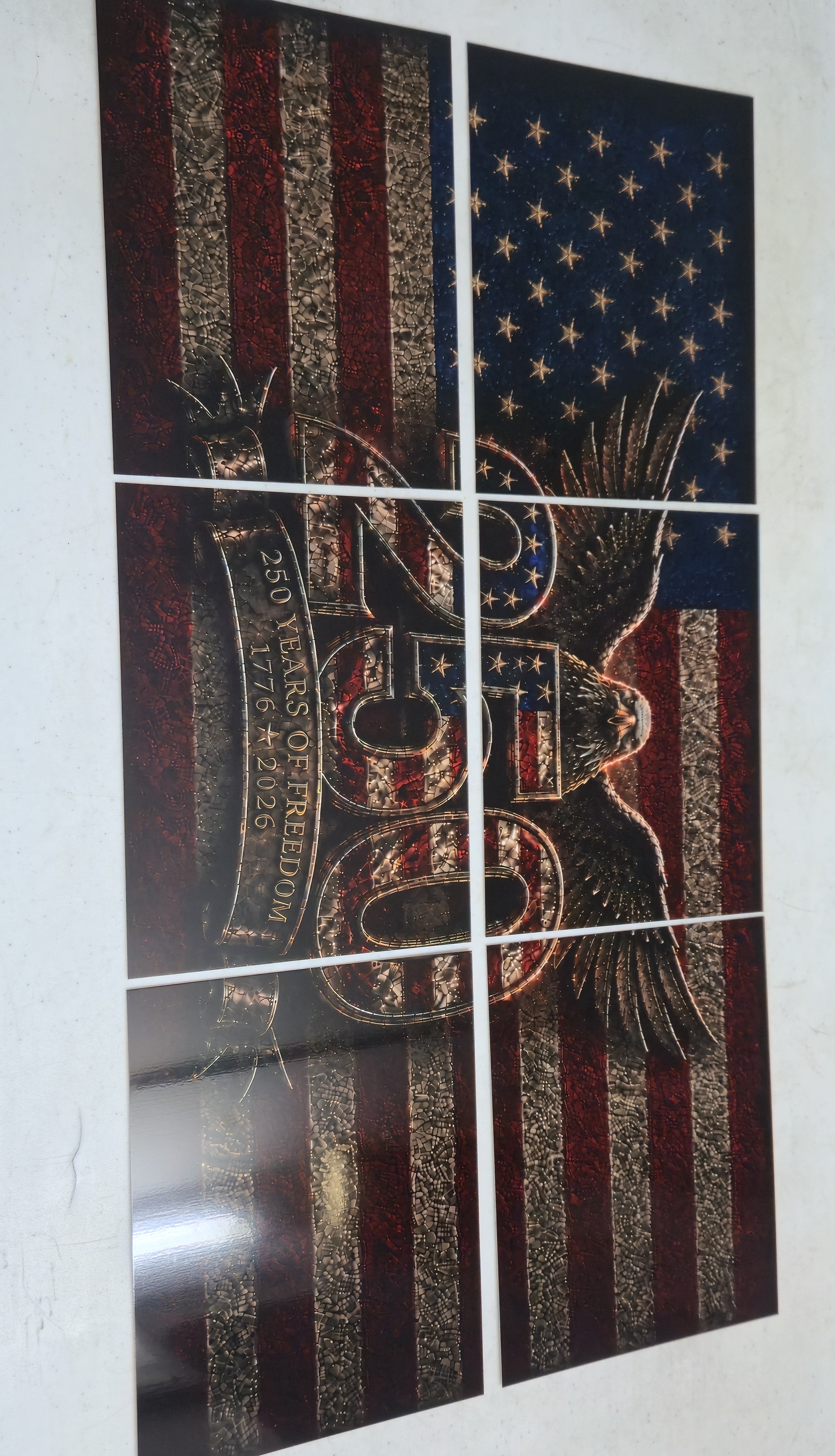 America's 250th Birthday Flag 2 x 3 Metal Print Set