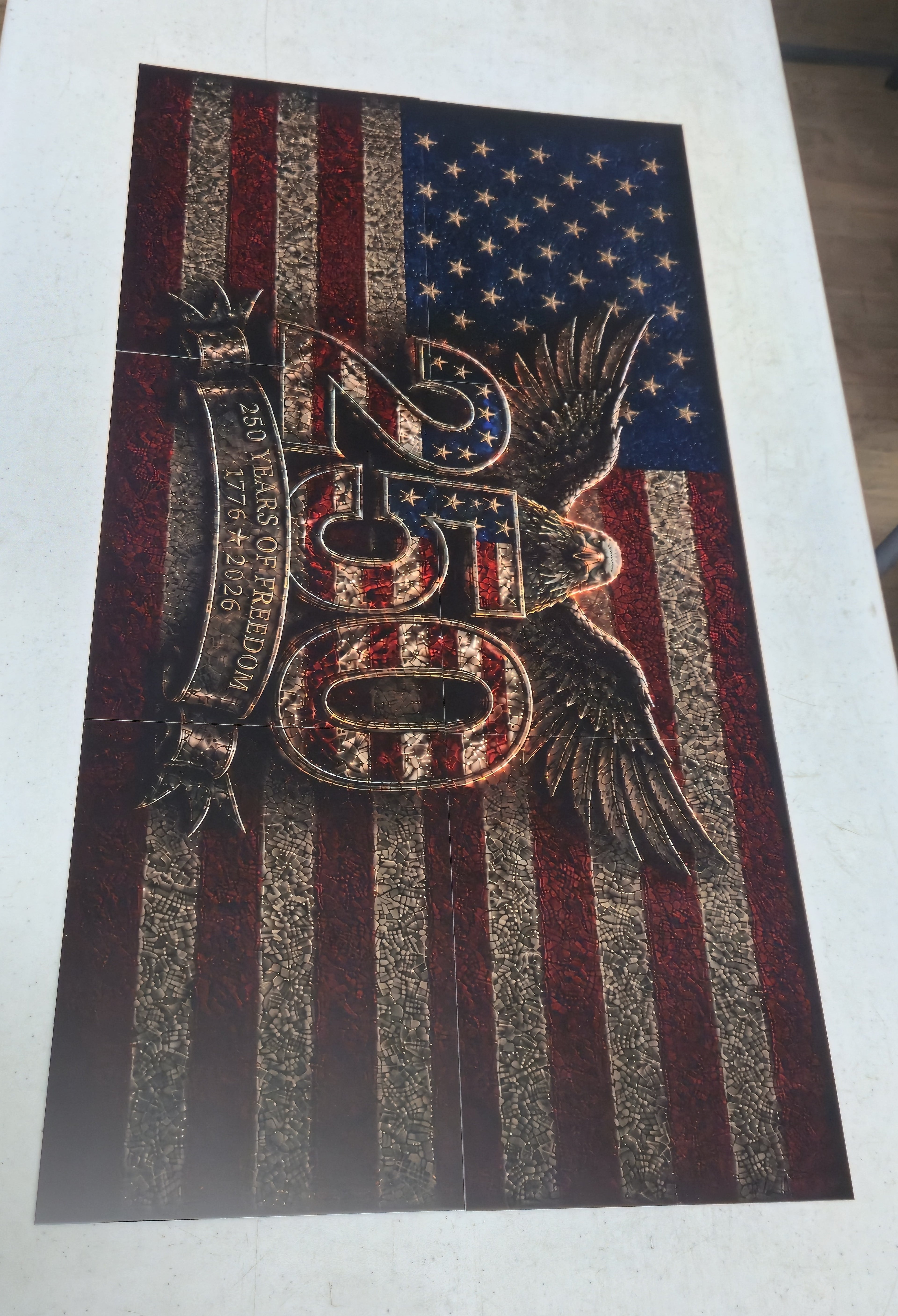 America's 250th Birthday Flag 2 x 3 Metal Print Set