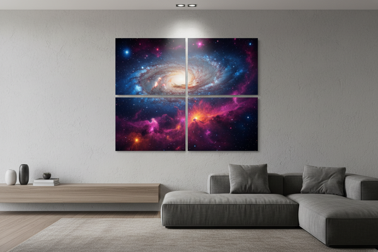 Four-Panel Galaxy Aluminum Print